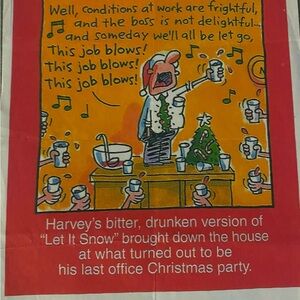 Humorous Office Christmas Party Cartoon Poster